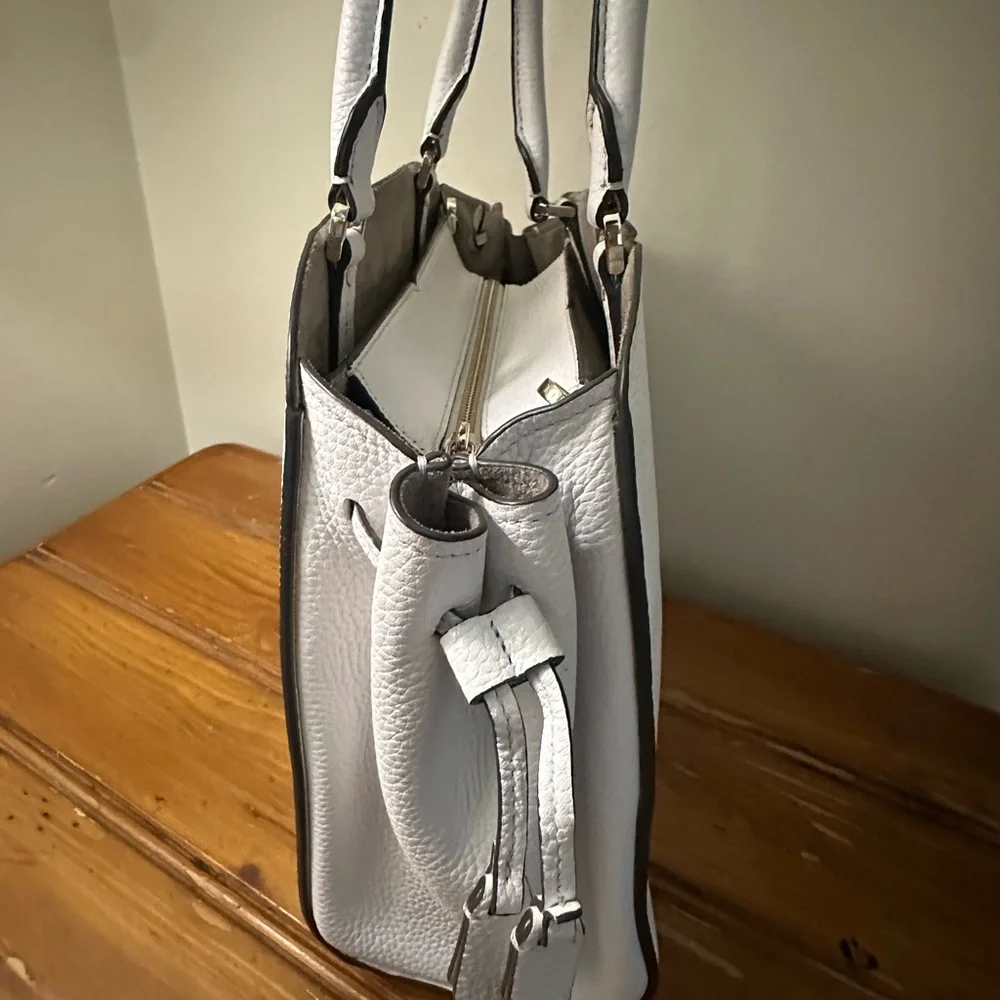 kate spade New York White Pebbled Leather Satchel